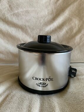 Crock-Pot Little Dipper Stainless Steel Mini Slow Cooker - Black Lid